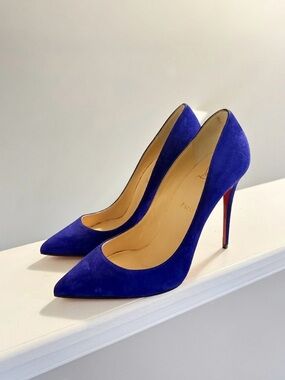 Authentic Christian Louboutin Electric Blue Suede Heels